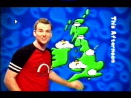 In the morning on BBC and on the CBBC Channel Abs normally does the weather.